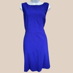 🆕 Tahari Dress ; Midi A-line Boatneck , Electric Blue Color - NWT